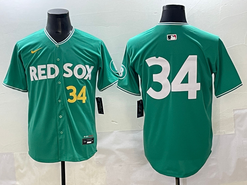 Men's Boston Red Sox David Ortiz #34 Green 2025 City Connect Limited Retired Jersey